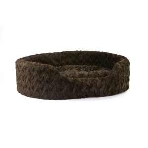 Plush Oval Bed Brown