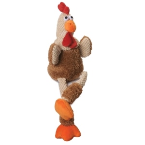 Checkers Brown Skinny Rooster Dog Toy