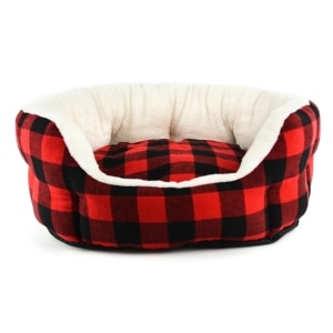Red & Black Buffalo Check Oval Bed