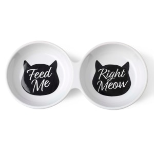 Meow Kitty Duo White Bowls