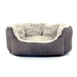 Two Tone Oval Bed Brown & Beige