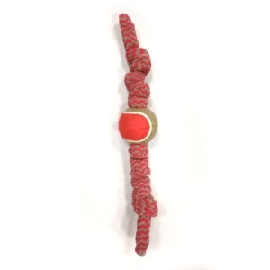 Plush Bungee Rope Tug with 2.5in Tennis Ball Red