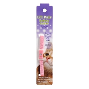 Li'l Pals Elasticized Safety Kitten Collar with Jeweled Bow - Pink