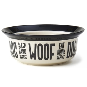 Eat Drink Repeat Woof Bowl Black & White