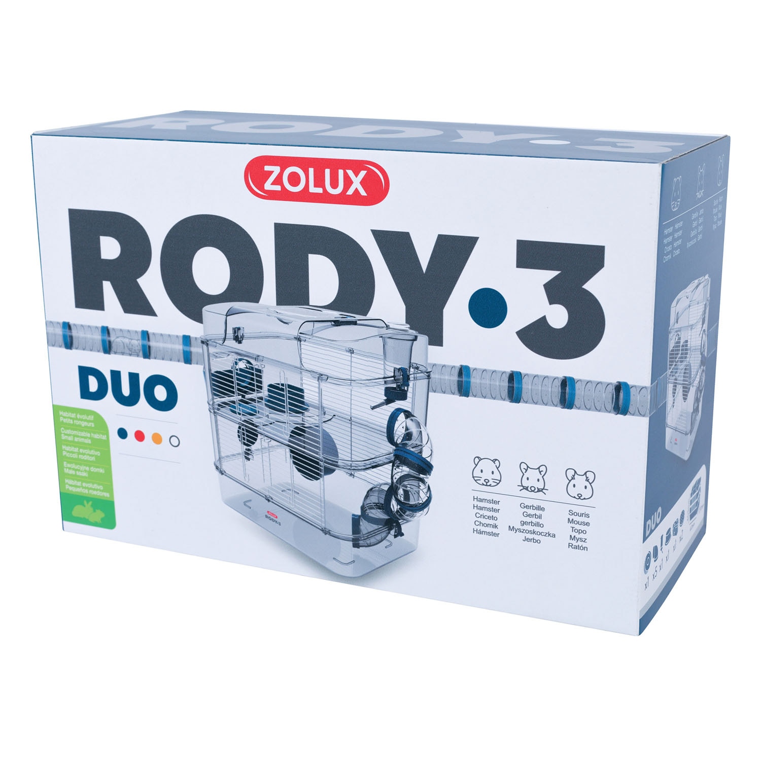 ik ben trots Glimmend T Zolux Rody.3 Duo Blue Cage - Pet Valu