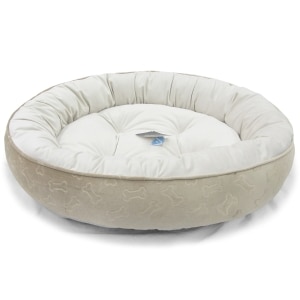 Bone Embossed Round Bed Taupe