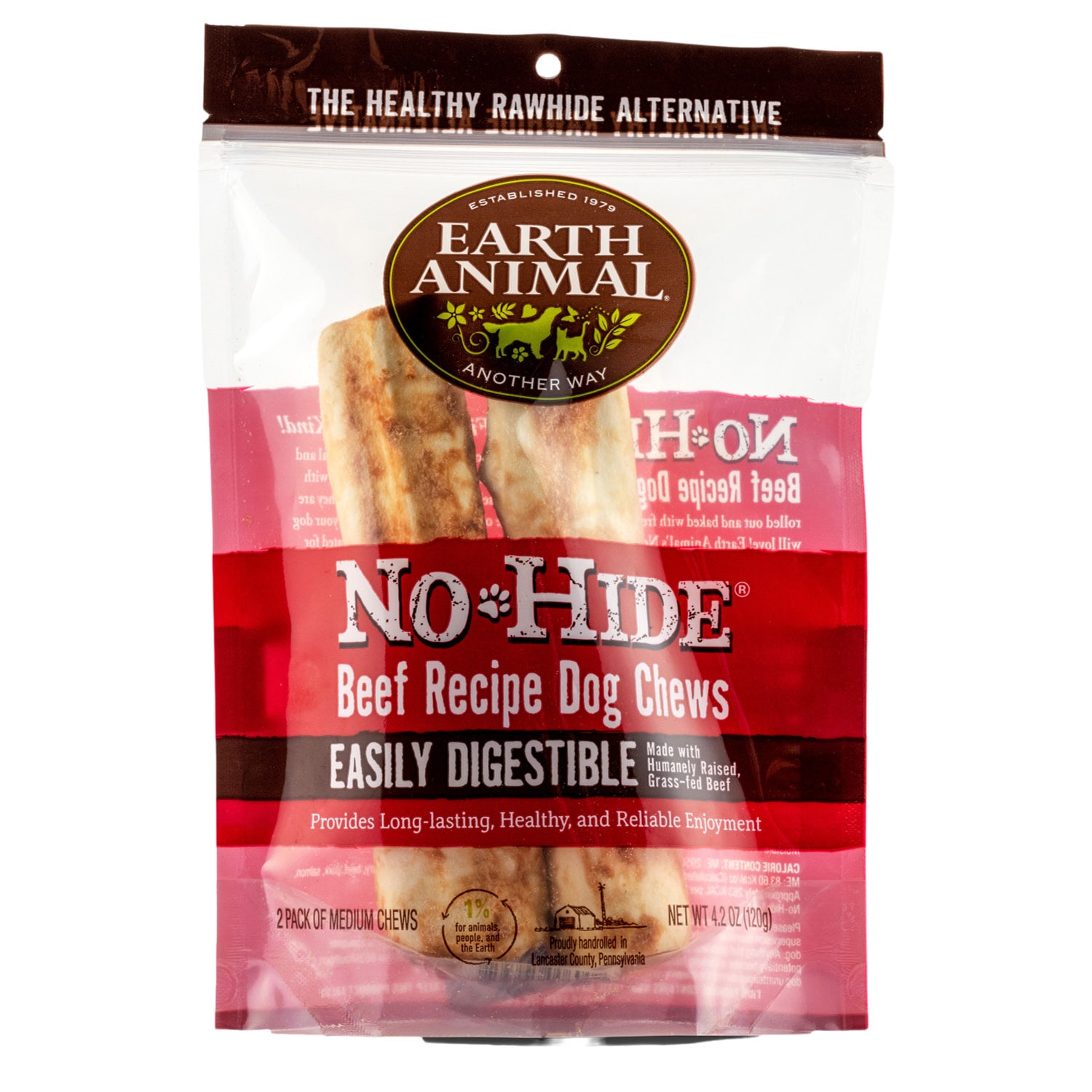 Earth Animal No-Hide Large Flavored Rolls Natural Rawhide Alternative Dog Chew Treat for Large Dogs 
