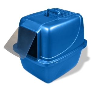Extra-Giant Hooded Cat Litter Pan Blue