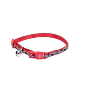 Lazer Brite Reflective Adjustable Breakaway Cat Collar - Red Dot