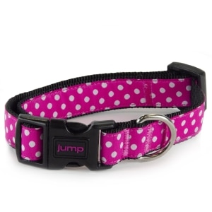 Nylon Adjustable Pink Polka Dot Dog Collar