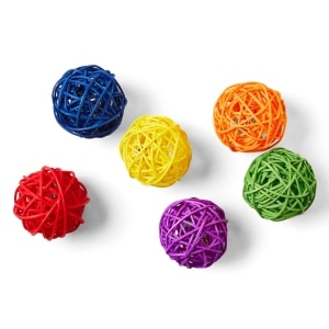 Rattan Ball Assorted Colours Cat Toy