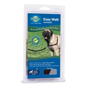 Easy Walk Nylon Adjustable Dog Harness - Black & Silver