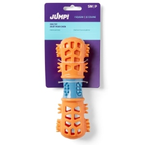 Dental Stick with Squeaker Orange Dog Toy