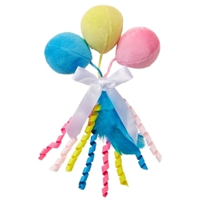 Bithday Balloon & Ribbon Rattle Cat Toy
