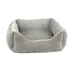 Cable Knit Bolster Bed Grey
