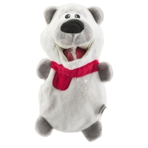 Hogz Polar Bear Ball Holiday Dog Toy