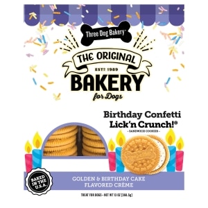 Birthday Confetti Lick'n Crunch! Sandwich Cookie Dog Treats
