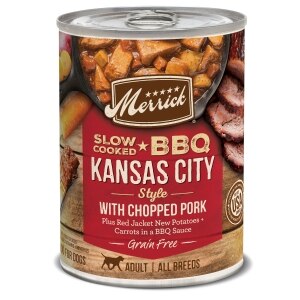 Grain Free Slow-Cooked BBQ Kansas City Style with Chopped Pork Dog Food