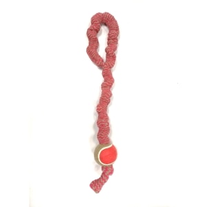 Plush Bungee Rope Tug with Tennis Ball Red