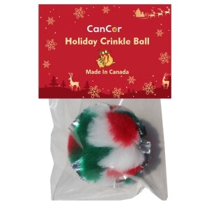 Holiday Crinkle Ball Cat Toy