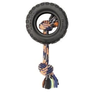 Tirebiter II with Rope Dog Toy Assorted Colours