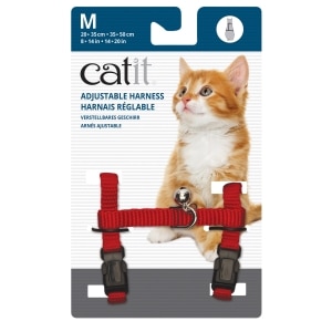 Adjustable Nylon Cat Harness Red