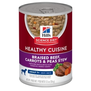 Adult 7+ Healthy Cuisine Braised Beef, Carrots & Peas Stew Adult Dog Food