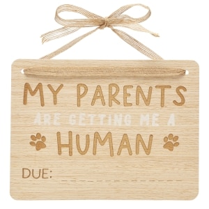 Wooden Pet Pregnancy Announcement Sign