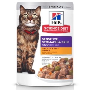 Sensitive Stomach & Skin Chicken & Beef Dinner Adult Cat Food