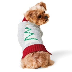 Knit Grey Holiday Tree Sweater