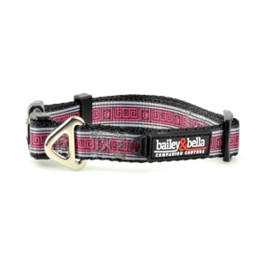 Adjustable Pink Squares Dog Collar