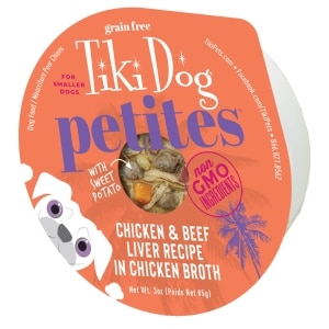 Aloha Petites Chicken & Beef Liver Recipe in Chicken Broth Dog Food