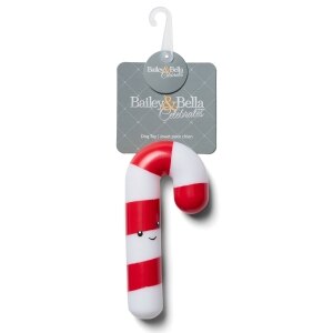 Candy Cane Vinyl Squeaker Holiday Dog Toy