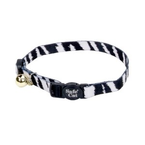 Safe Cat Nylon Adjustable Breakaway Cat Collar - Zebra