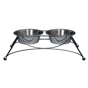 Stainless Steel Wrought Iron Double Diner Bowls