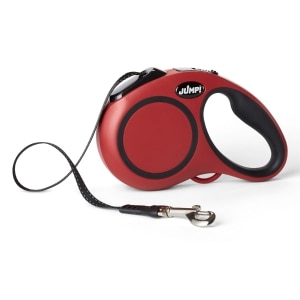 Soft Grip Ribbon Tape 16ft Retractable Red Dog Leash