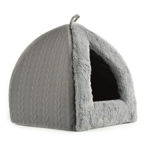 Cable Knit Pyramid Bed Grey