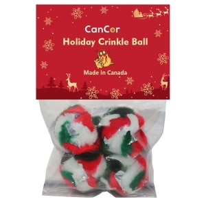 Holiday Mini Crinkle Balls Cat Toy