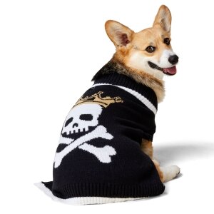 Skull & Bones Halloween Dog Sweater