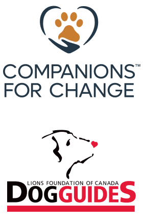 Companions for Change Logo and Dog Guides Logo