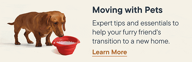 Moving with Pets. Expert tips and essentials to help your furry friend's transition to a new home. Learn More