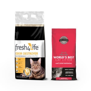 Fresh 4 Life Odor Destroyer High Performance Clumping and World's Best Multiple Cat Unscented