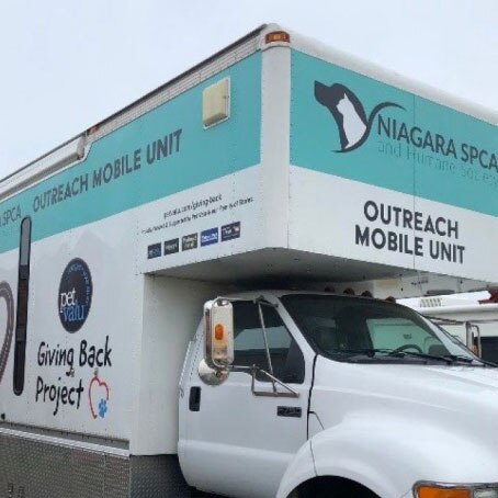 Truck with Pet Valu logo named Niagara SPCA Outreach Mobile Unit