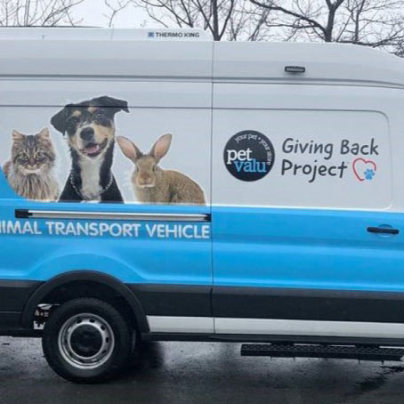 Truck with Pet Valu logo named Nova Scotia SPCA Animal Transport Vehicle