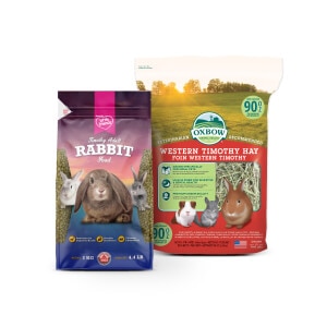 Martin Little Friends Timothy Adult Rabbit Food and Oxbow Western Timothy Hay for Small Animals